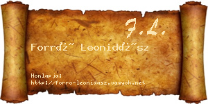 Forró Leonidász névjegykártya